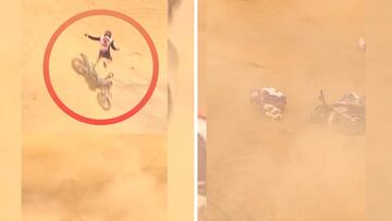 Un piloto español vuela por los aires en una de las imágenes más impactantes del Dakar