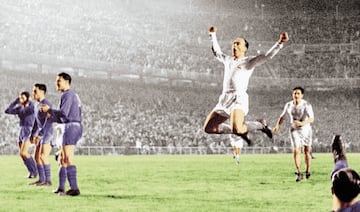 La Saeta Rubia consigui¨® en su primera temporada, 1953-54, un total de 27 tantos en 28 encuentros.