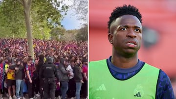 Gritos de ‘Vinicius muérete’ entre los aficionados del Barcelona en la previa de Champions