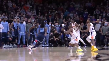 Apareció a 0,5" con 113-112 la superestrella más divertida de la NBA para ganarlo con esta locura