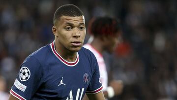 Kylian Mbappé durante un partido del PSG