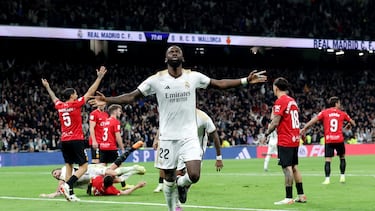 Antonio Rüdiger, autor del gol de la victoria del Madrid ante el Mallorca.