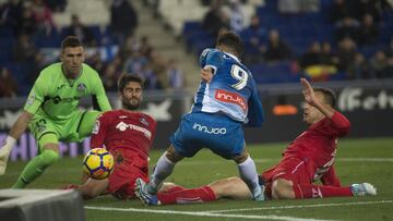 Sergio Garc&iacute;a, ante el Getafe.