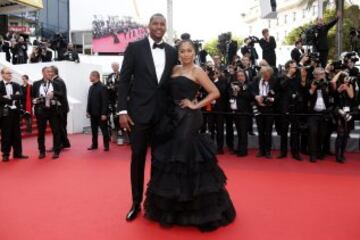 Carmelo Anthony y La La Anthony en la premier de "Loving".