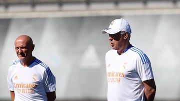 Ancelotti y Pintus, durante un entrenamiento de pretemporada.