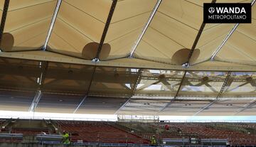 Obras en el Wanda Metropolitano: la cubierta ya est¨¢ terminada