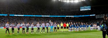 Formación de los equipos del Real Madrid y Real Sociedad.