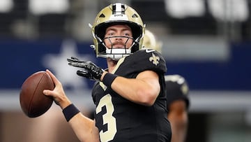 Who is Jake Haener, the starting QB for the Saints against the Commanders in week 15? Salary, career stats...