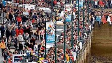 <b>EXPECTACIÓN. </b>El muelle de Les Sables, a rebosar en la salida.