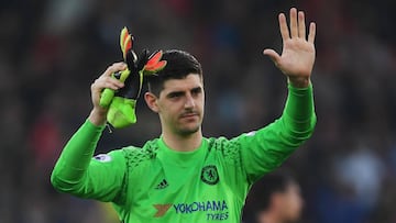 El portero belga del Chelsea, Thibaut Courtois, durante un partido.