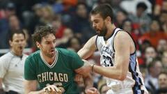 Marc Gasol (24) reina en la casa de Pau (13-11) y Mirotic (18)