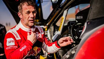 Sebastien Loeb (FRA)  of Bahrain Raid Xtreme is seen at the finish line of stage 06 of Rally Dakar 2024 in Shubaytah, Saudi Arabia on January 12, 2024 // Marcelo Maragni / Red Bull Content Pool // SI202401120260 // Usage for editorial use only // 