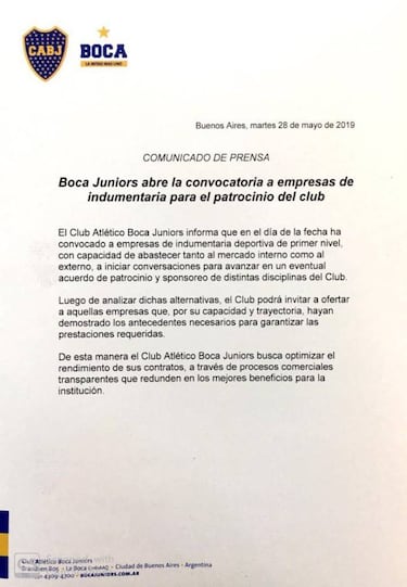 Boca abre la convocatoria a empresas que quieran patrocinar la camiseta