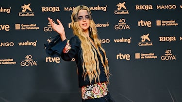 Macarena Gómez posa en la alfombra roja de la 40º edición de los Premios Goya.