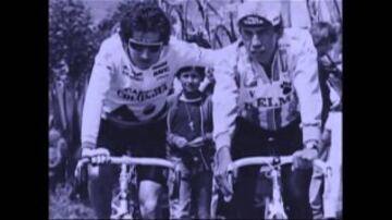 Primer y segundo lugar de Fabio Parra y Lucho Herrera en la etapa 12 del Tour de Francia 1985.