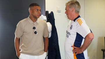 Mbappé y Ancelotti.