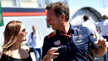 Horner, con su pareja Geri Halliwell .