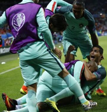 1-0. Cristiano Ronaldo celebró el primer tanto.