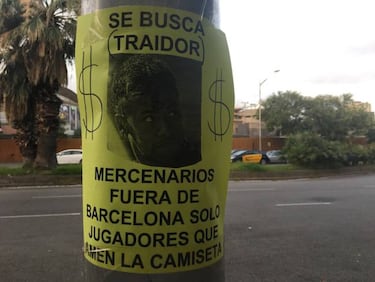 Aparecen carteles en el Camp Nou contra el "traidor" Neymar