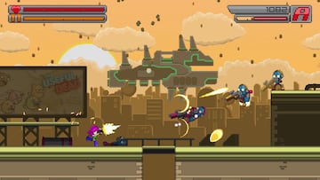 Bleed 2, Nintendo Switch, PS4, Xbox, Steam, acci¨®n, indie, pistolas, ataque, ciudad, azotea, enemigos, volando