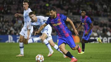 Agüero, en el partido ante el Dinamo.