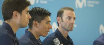 Mikel Landa, Nairo Quintana y Alejandro Valverde.