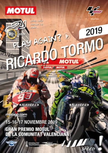 Cartel oficial del GP de la Comunidad Valenciana 2019.