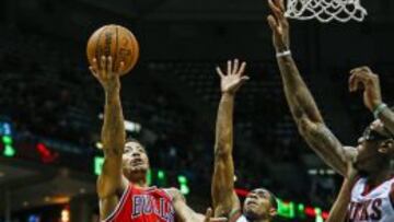 Derrick Rose, durante el partido contra los Milwaukee Bucks.