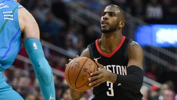 Dec 13, 2017; Houston, TX, USA; Houston Rockets guard Chris Paul (3) looks to shoot during the second quarter against the Charlotte Hornets at Toyota Center. Mandatory Credit: Shanna Lockwood-USA TODAY Sports