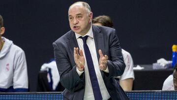 Pablo Laso, entrenador del Real Madrid, durante el partido de la Euroliga contra el TD Systems Baskonia.