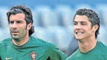 <b>SU MAESTRO. </b>Figo le ha contado muchas cosas del Madrid.