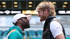 Mayweather faces off with both Paul brothers ahead of June fight