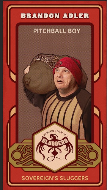 Brandon Adler posando en una carta