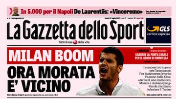 Portada de La Gazzetta dello Sport del día 17 de julio de 2017.