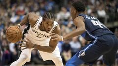 Kawhi Leonard, durante su debut en la temporada 2017-18 en Dallas.