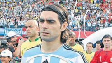 <b>DE VUELTA. </b>Ayala, antes de iniciar la final de la Copa América: hoy comienza su etapa en el Zaragoza.