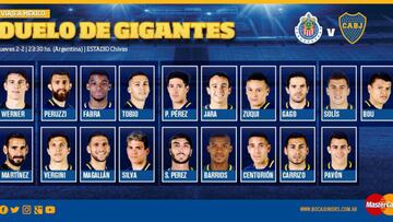 Los xeneixes jugar&aacute;n con titulares ante Chivas en el Duelo de Gigantes, pero Benedetto se queda fuera por lesi&oacute;n
 
 Tomada del Twitter Oficial: @BocaJrsOficial