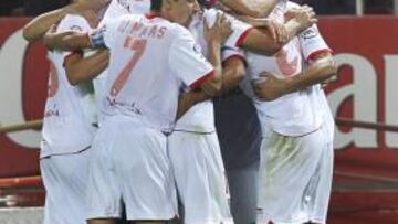 <b>FUNCIONA. </b>El Sevilla de Marcelino es una piña y todavía no ha perdido en Liga.