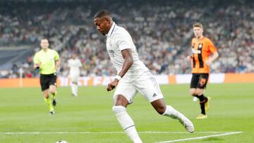 MADRID, SPAIN - OCTOBER 5: David Alaba of Real Madrid during the UEFA Champions League match between Real Madrid v Shakhtar Donetsk at the Estadio Santiago Bernabeu on October 5, 2022 in Madrid Spain (Photo by David S. Bustamante/Soccrates/Getty Images)