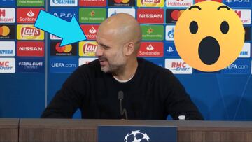 ?Uy Guardiola! Le tir車 un gui?o a la traductora en la sala de prensa