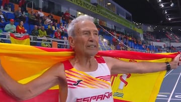 El atleta español Manuel Alonso, en los Europeos de Atletismo Master de Torun (Polonia)