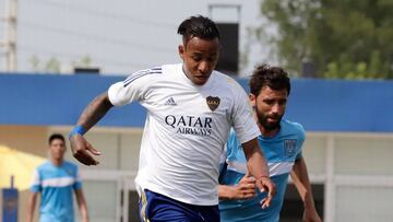 Sebastián Villa durante un amistoso con Boca Juniors.