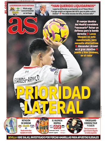 Las portadas de AS de enero