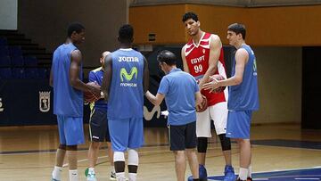 Hamad Fathi, durante su entrenamiento con el Movistar Estudiantes.