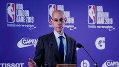 Basketball - NBA - Washington Wizards v New York Knicks - The O2 Arena, London, Britain - January 17, 2019   Commissioner of the NBA Adam Silver during a press conference before the match    Action Images via Reuters/Andrew Boyers