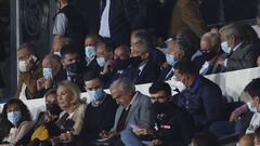 Florentino Pérez, presidente del Real Madrid, en el palco del estadio Alfredo Di Stefano.