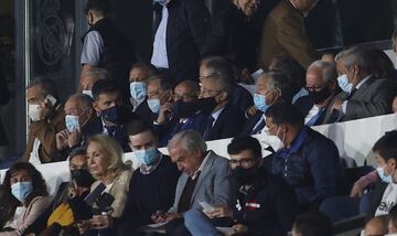 Florentino Pérez, presidente del Real Madrid, en el palco del estadio Alfredo Di Stefano.