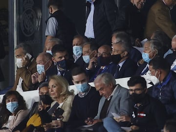 Florentino Pérez, presidente del Real Madrid, en el palco del estadio Alfredo Di Stefano.