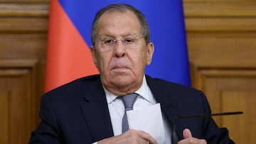 FILE PHOTO: Russian Foreign Minister Sergei Lavrov attends a press conference following talks with his Kazakh counterpart Ermek Kosherbayev in Moscow, Russia, October 22, 2025. REUTERS/Ramil Sitdikov/Pool/File Photo