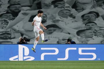 2-0. Marco Asensio celebró el segundo gol.